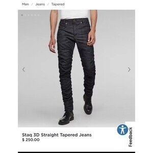 G-Star RAW Staq 3D Jeans Mens 30x34 (31x33) Blue Indigo Denim Straight Tapered